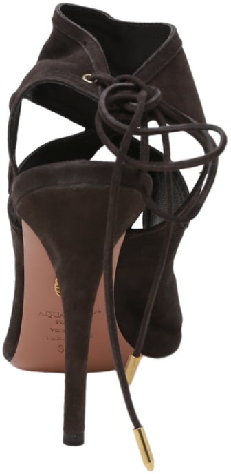 Aquazurra Firenze Women's Sexy Thing 105 Suede Sandal High-Top Leather Pump