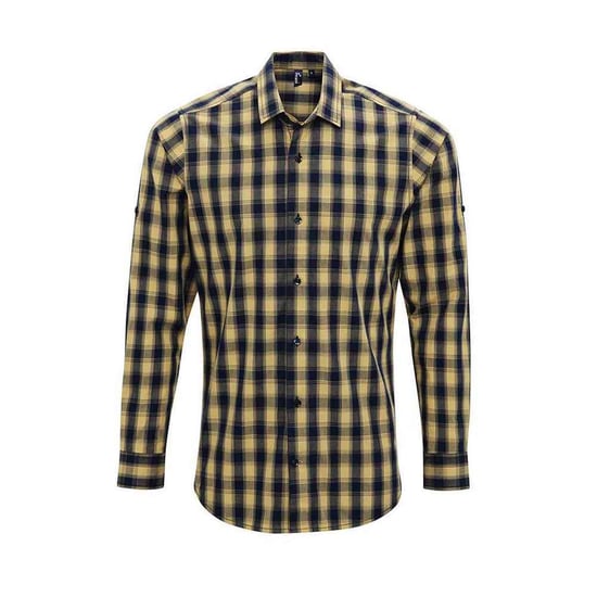 Premier - "Mulligan" Hemd für Herren Langärmlig (Camel/Marineblau) - Image 1