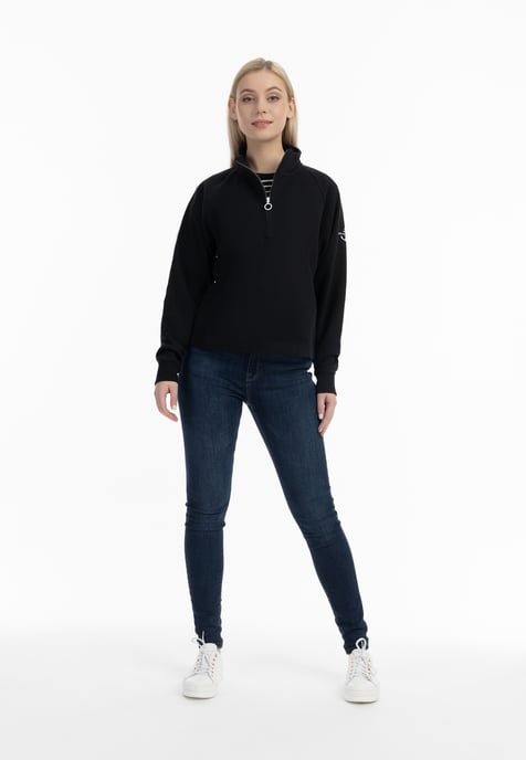 Dreimaster Sweatshirt-Troyer Damen Schwarz - Image 2