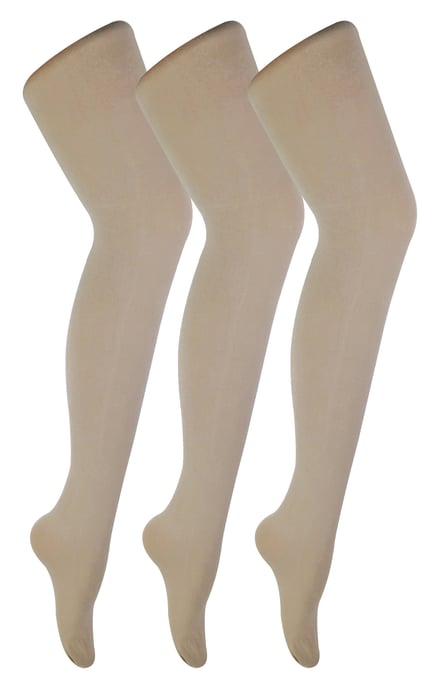 3 Paar Multipack Damen farbige undurchsichtige 80 Denier Strumpfhosen | Sock Snob | einfarbige Strumpfhosen in Blockfarbe - Natur - Image 1