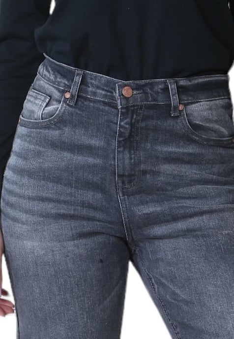 MYT Ladies Wide Leg High Waisted Jeans in Schwarz - Image 4
