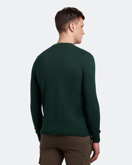Lyle & Scott Baumwolle Merino Rundhalspullover in Grün - Image 3