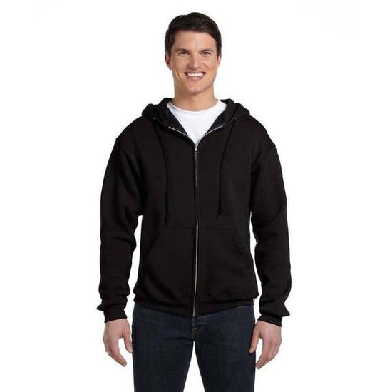Russell Mens Authentic Full Zip Hooded Sweatshirt / Hoodie (Schwarz) - Image 3