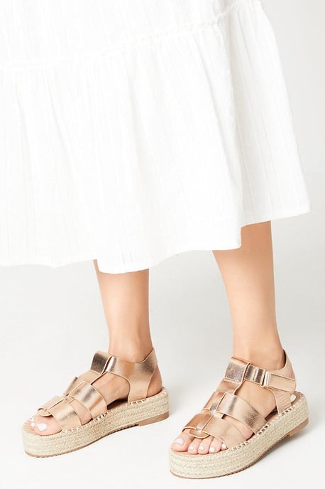 Bonnie Multi Strap Espadrille Flatform Wedge