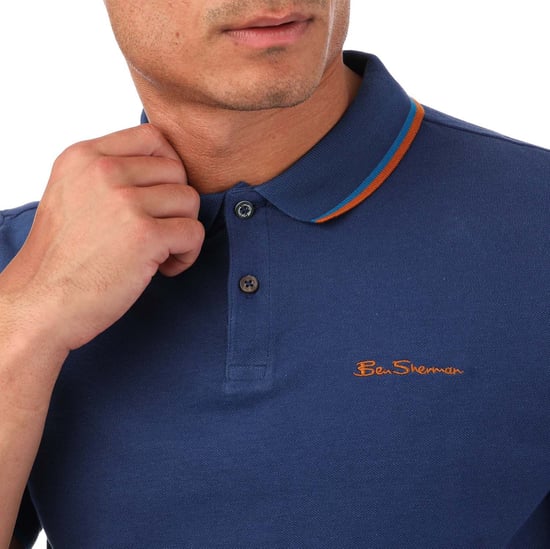Men's Ben Sherman Twin Tipped Polo Shirt in Blue