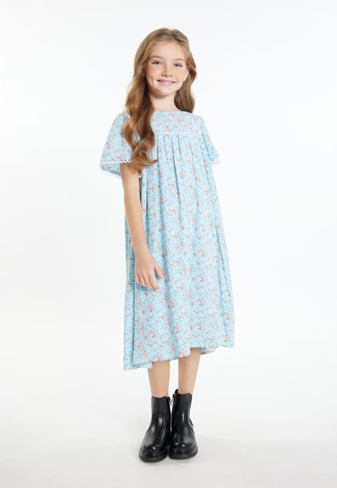 Dreimaster Kleid Mädchen (Kids) Hellblaue Blume - Image 2