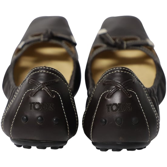 Tod's Bow Scrunch Ballerinas aus schwarzem Leder - Image 4