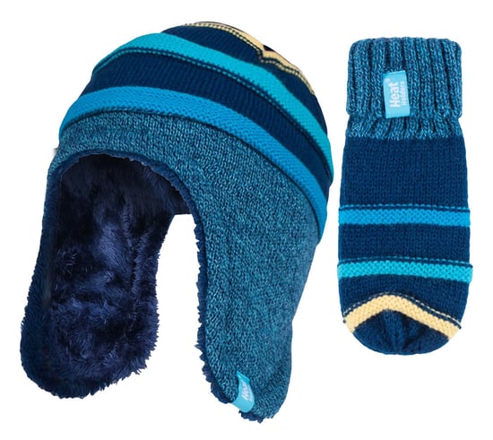 Wärmehalter - Kinder Jungen Winter Warm Fleece gefüttert Thermomütze und Fäustlinge Set mit Ohrenklappen - CCM2P4 - Image 1