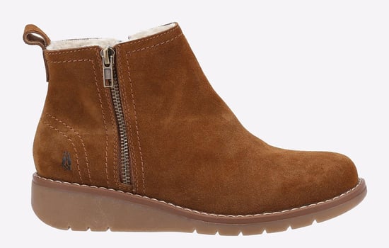 Hush Puppies Libby Wildleder Damen Stiefeletten In Tan - Image 1