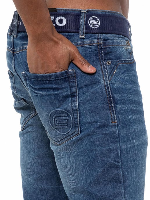 Enzo | Herren Denim Straight Fit Jeans - Blau - Image 4