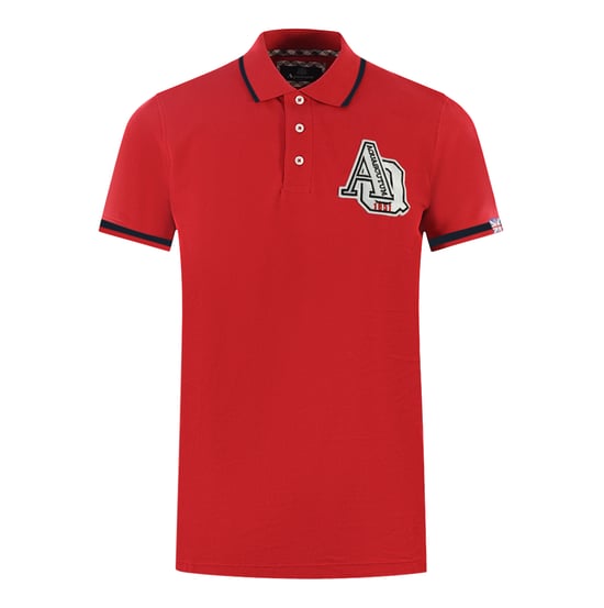 Aquascutum AQ 1851 besticktes rotes Poloshirt mit Spitze - Image 1