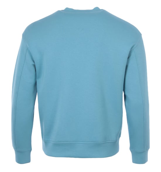 Emporio Armani Embroidered Logo Crew Neck Sweatshirt - Blue