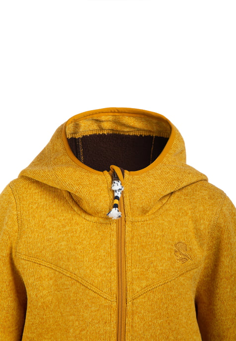 Schmuddelwedda Strickfleecejacke Jungen Senf Melange-280 - Image 3