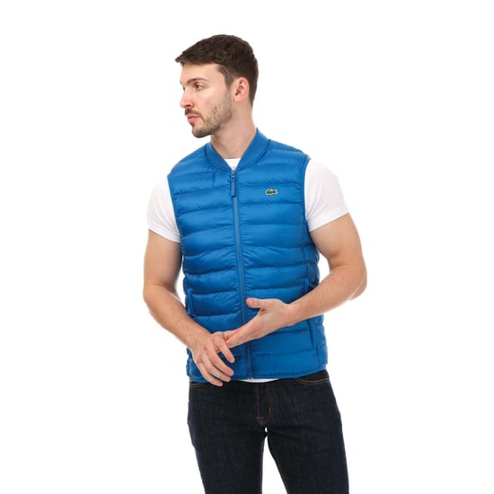 Men's Lacoste Water-Repellent Puffer Vest in Blue