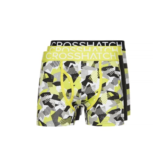 Crosshatch - "Crystaline" Boxershorts für Herren (3er-Pack) (Limone/Schwarz/Grau) - Image 1
