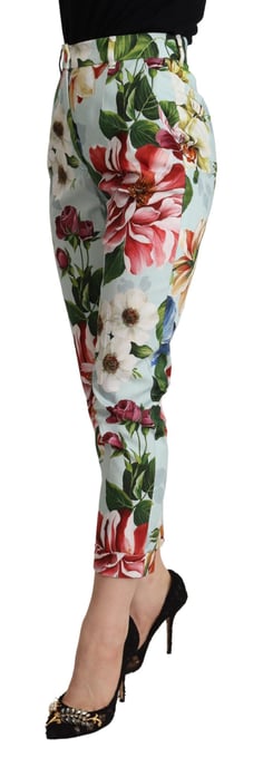 Blumenmuster Hohe Taillierte Cropped Hose - Image 2