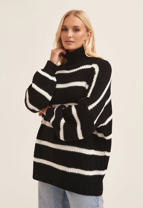 Hochgeschlossener Pullover aus Grobstrick - Image 3
