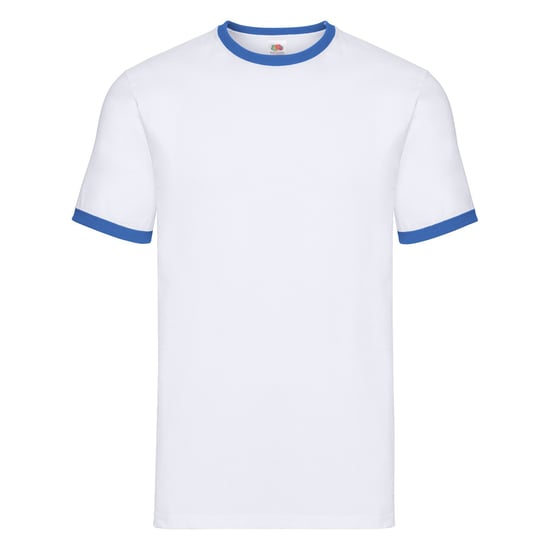 Fruit of the Loom - "Ringer" T-Shirt für Herren (Weiß/Königsblau) - Image 1