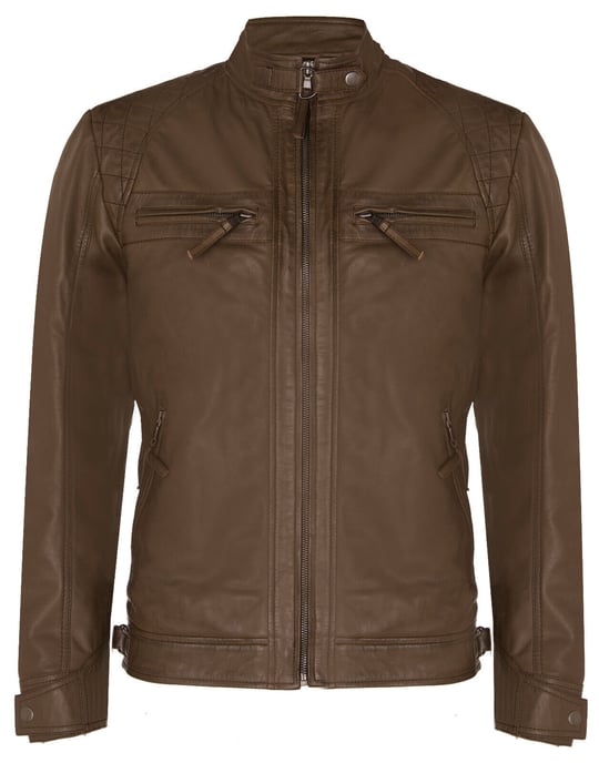 Leather Rock Racing Quilted Biker Jacket