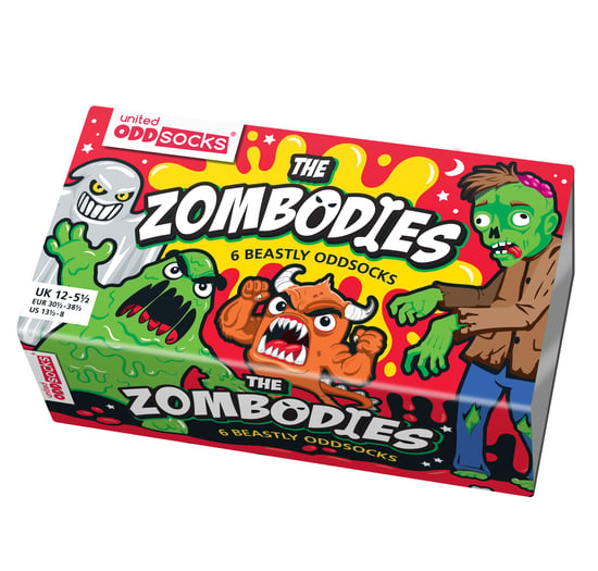 UNITED ODD SOCKS - 6 Pack Jungen Zombie Neuheit Baumwolle ungerade Socken in Geschenk-Box - Zombodies - Image 2