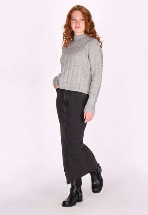 Dreimaster Pullover Damen Grau Melange - Image 2
