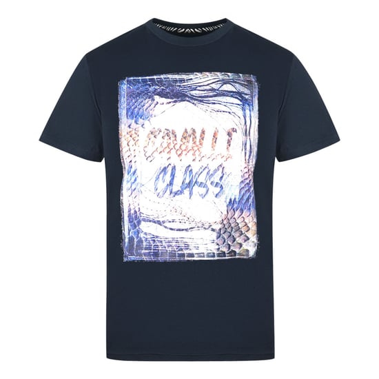 Cavalli Class Box Logo Navy Blau T-Shirt - Image 1