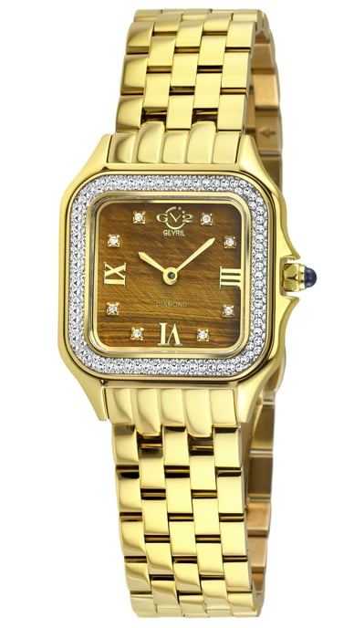 GV2 Milan Women's Tiger Eye Dial IPYG Stainless Steel Bracelet Watch