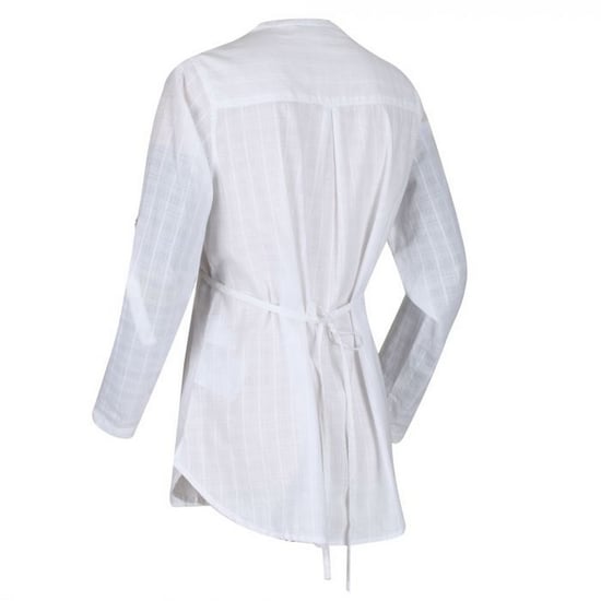 Regatta Damen Bluse Maladee mit langen Ärmeln, hinten zum Binden (Weiß/Dobby) - Image 2
