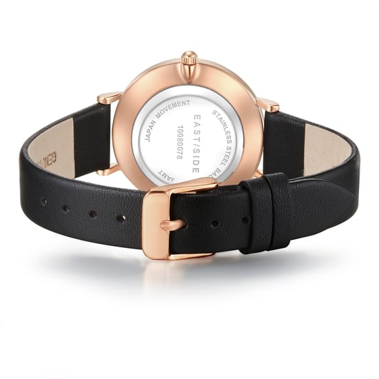Eastside Female Quartz Rose Gold Genuine Leather Black Watch - Image 3