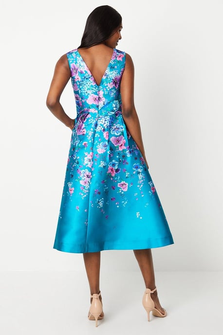 Structured Twill Midi Dress With Pockets - Image 3