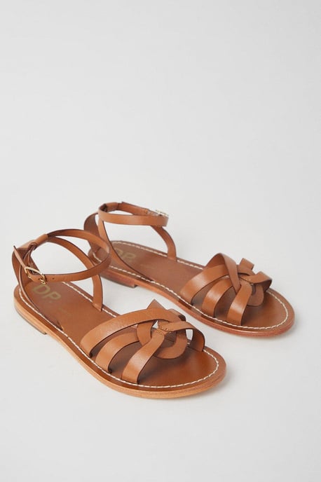 Wide Fit Leather Jaleesa Woven Flat Sandals - Image 3