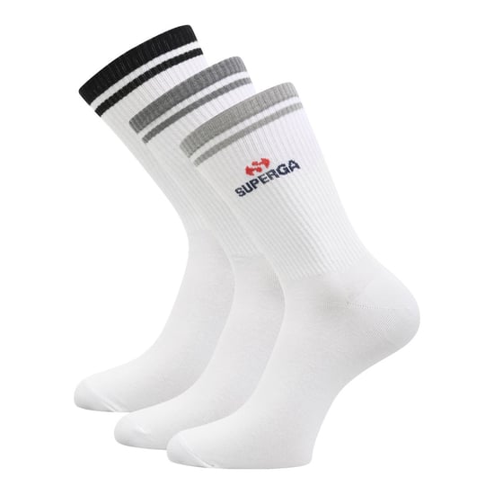 Superga Chaussettes unisexes adultes en tricot côtelé (paquet de 3) (Blanc) - Image 1