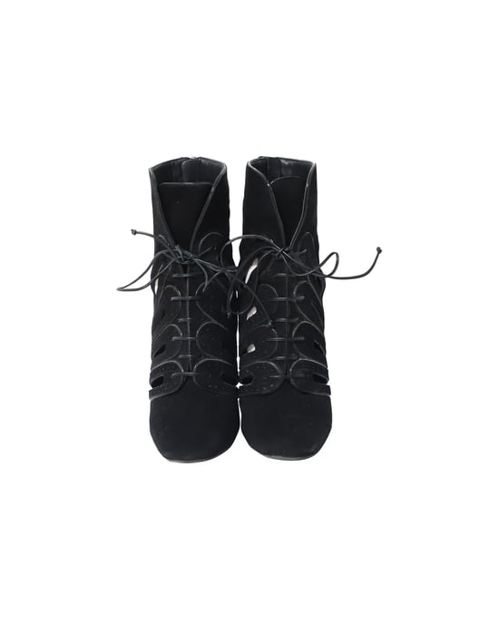 Bottega Veneta Cutout Schnürstiefeletten aus schwarzem Wildleder - Image 2