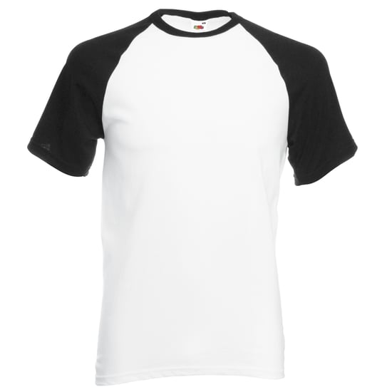 Fruit Of The Loom Herren Kurzarm Baseball T-Shirt (Weiß/Schwarz) - Image 1