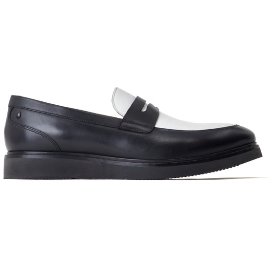 Base London Sid Leder Herrenschuhe Schwarz/Weiß - Image 5