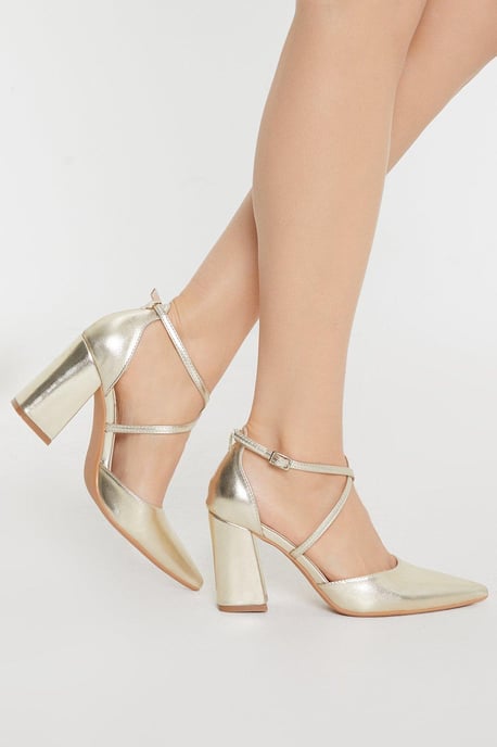 Treat Block Heel Cross Strap Court - Image 1