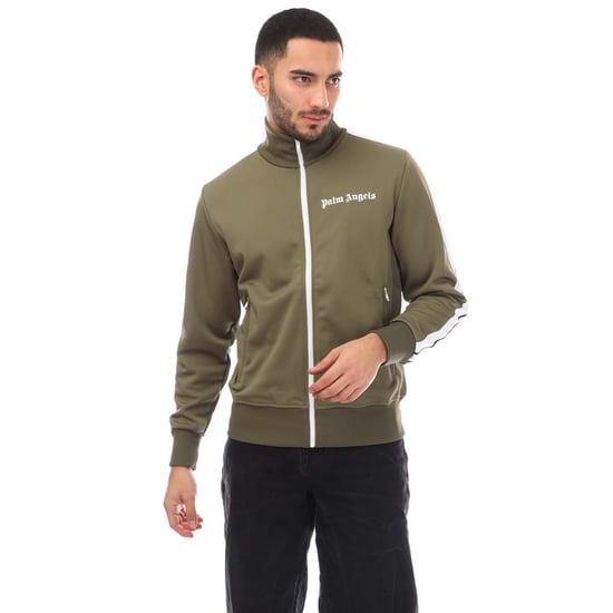 Men's Palm Angels Classic Track Jacket in Green White