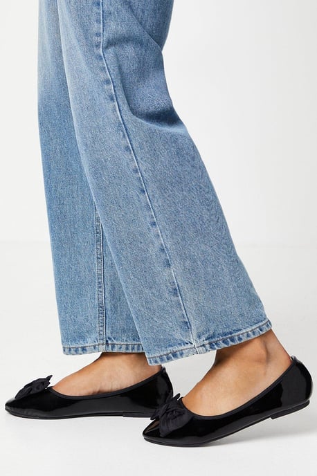 Wide Fit Palmer Knotted Bow Detail Ballerina - Image 1