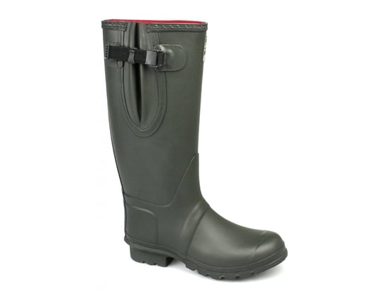 Woodland NEOPRENE Gusset Unisex Buckle Wellington Boots Olive Green - Image 1