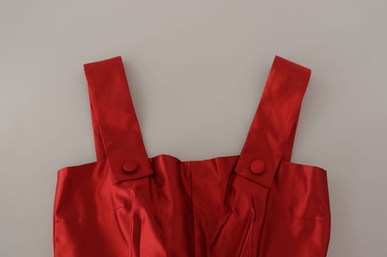 Dolce & Gabbana Rotes A-Linien-Faltenkleid aus Satin-Seide für Damen - Image 5