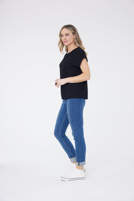 Maya Textured T-shirt - Black