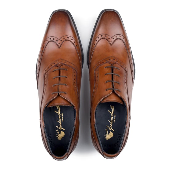 Goodwin Smith Albany Tan Winged Toe Oxford Leather Shoe