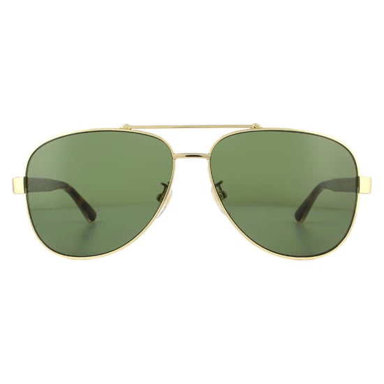 Gucci Sunglasses GG0528S 009 Gold and Havana Crystal Green