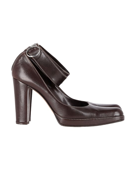Sergio Rossi Riemchen-Pumps aus braunem Leder - Image 1