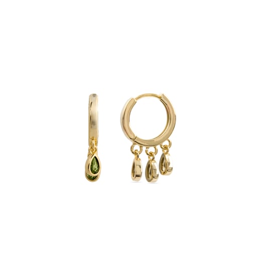 Luxenter Smaragd Zirkonia Ohrringe aus 18k Gelbgold - Atzul - Image 1