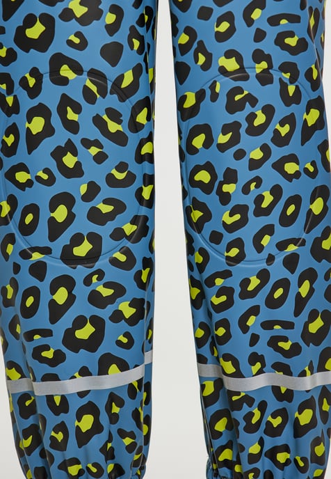 Schmuddelwedda Regenhose Mädchen (Kids) Stahlblau Limette Leo - Image 5