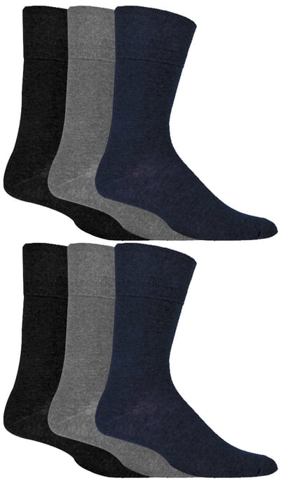Gentle Grip - Herren 6 Paar Multipack Diabetiker Socken mit Honigkamm oben und handgekettelte Zehennähte - BNG - Image 1