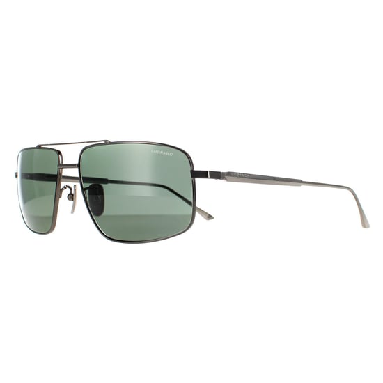 Chopard Aviator Mens Total Shiny Gunmetal Grey Green Polarised SCHF21M