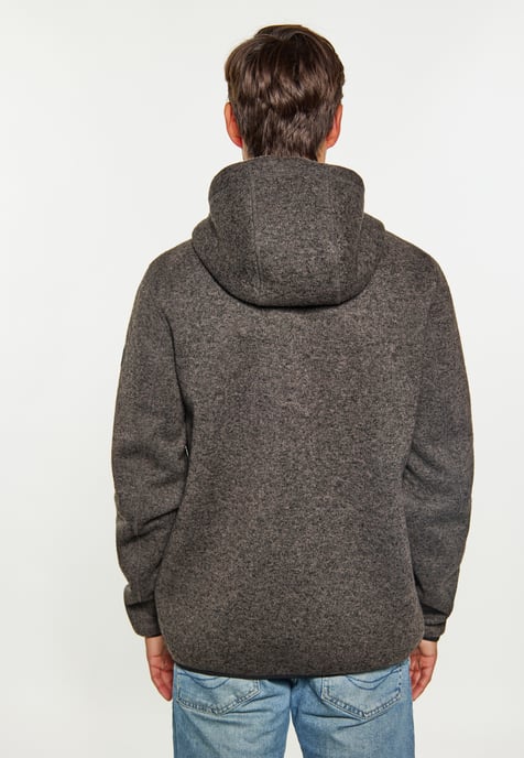 Schmuddelwedda Strickfleeceblouson Herren grau melange - Image 4