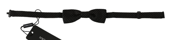 Dolce & Gabbana Schwarz Polka Dots Seide Verstellbare Hals Papillon Herren Fliege - Image 1